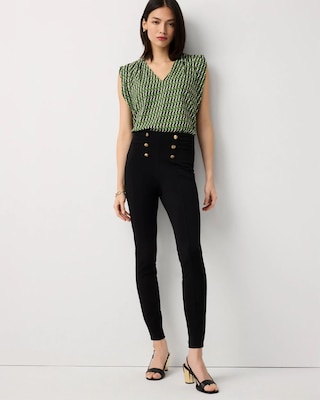 Side-Pleat Ponte Legging