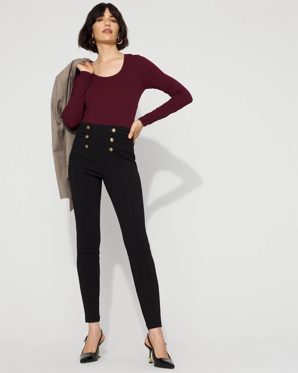 Side-Pleat Ponte Legging