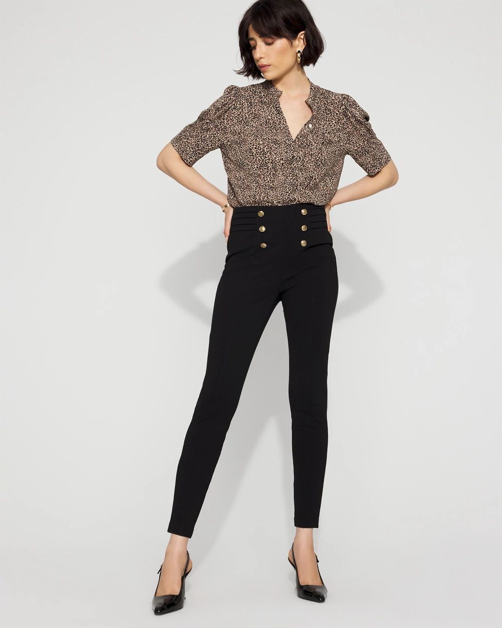 Side-Pleat Ponte Legging