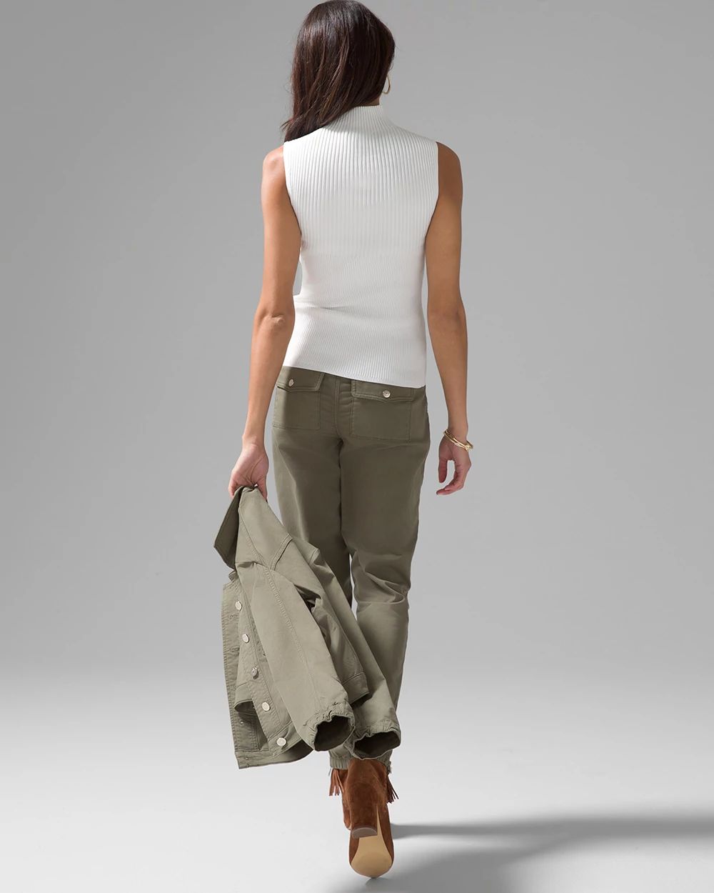 Sleeveless Cutout Mockneck