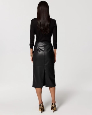 Faux Leather Midi Pencil Skirt click to view larger image.