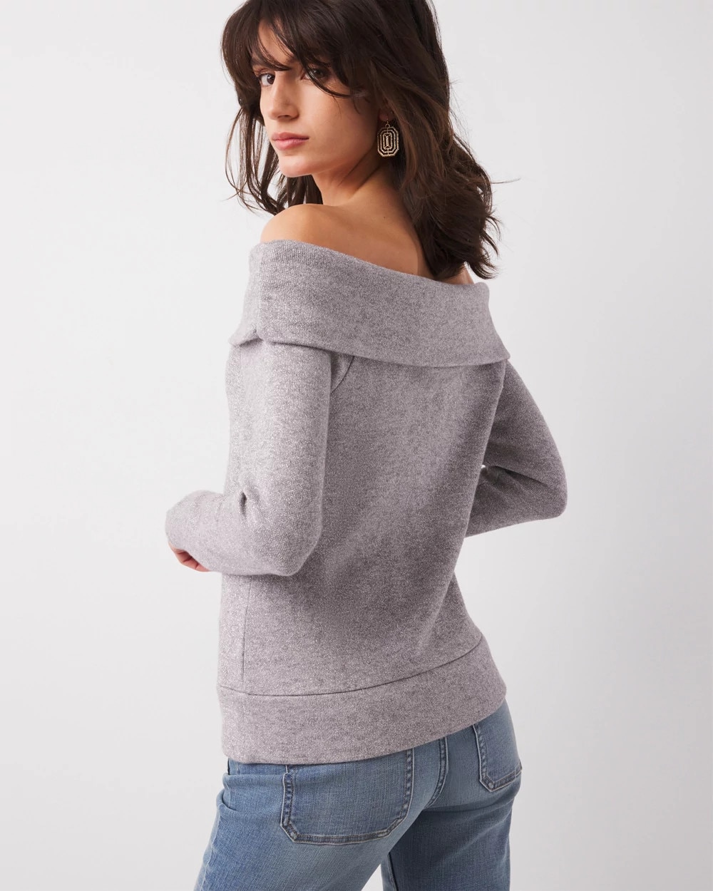 Off-The-Shoulder Glitter Top