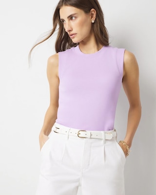 WHBM FORME™ Ribbed Stretch Ruched Side Tank