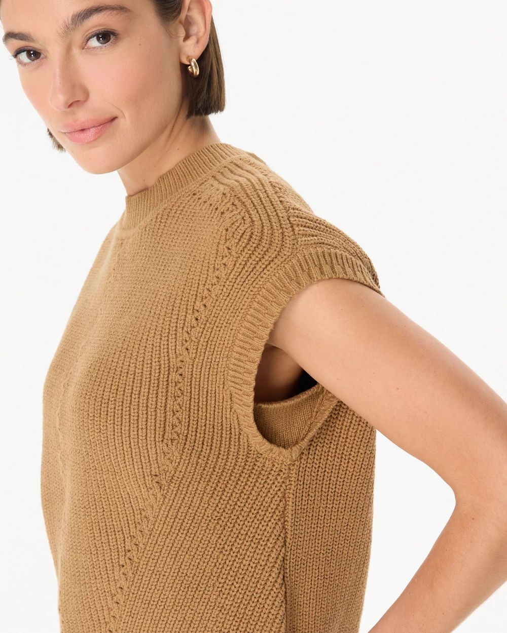 Mock Neck Sweater Vest click to view larger image.