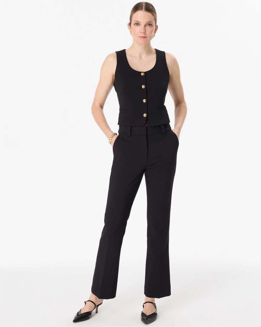 Petite Luxe Stretch Mid-Rise Blake Slim Boot Pant click to view larger image.