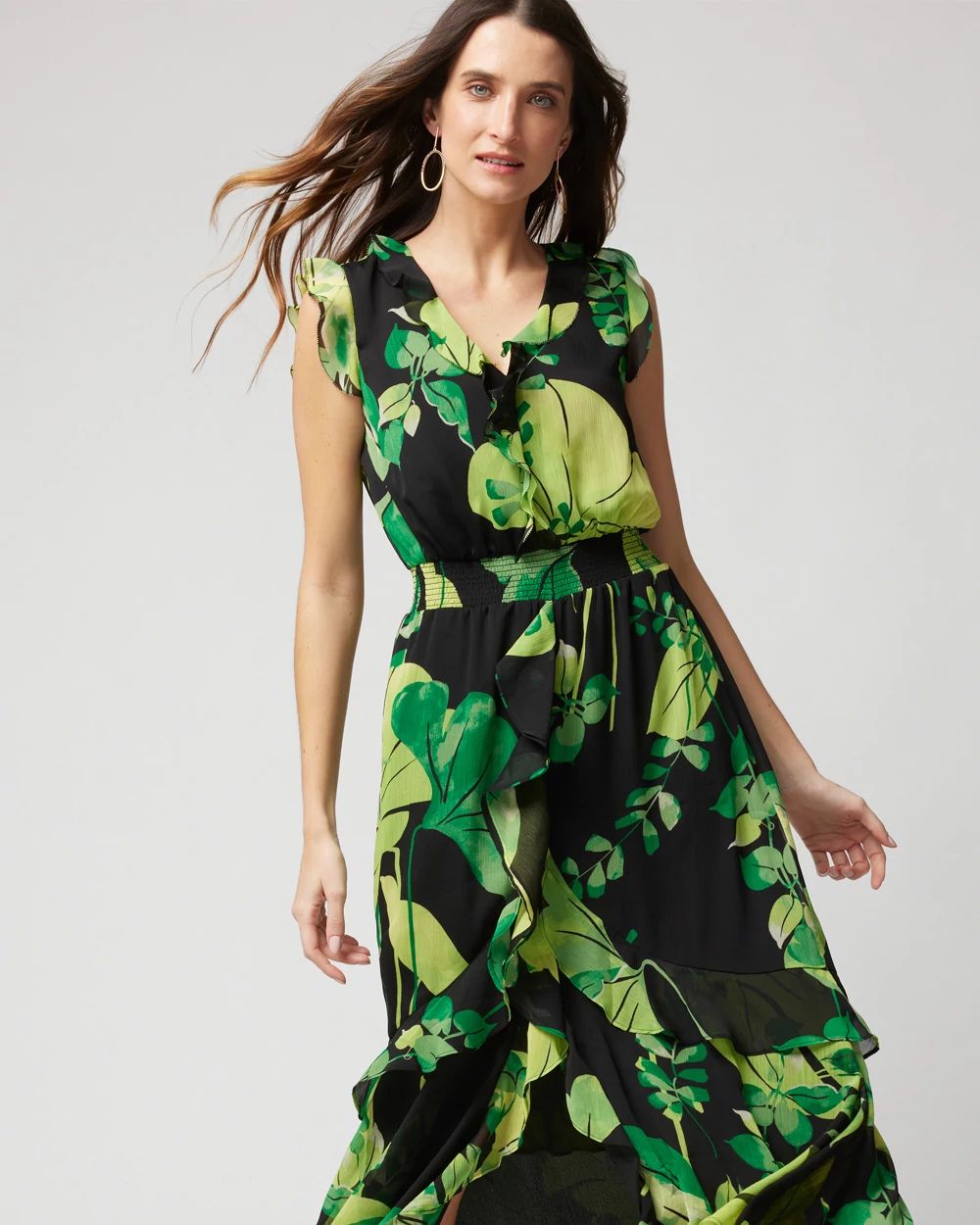 Sleeveless Ruffle Midi Dress