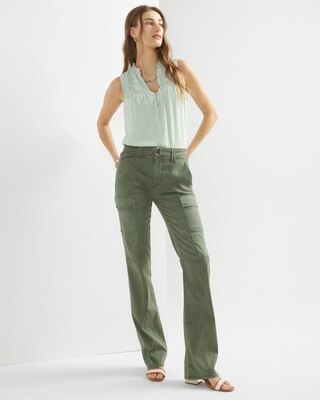 High-Rise Cargo Bootcut Jeans