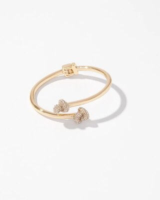 Gold + Pavé Knot Hinge Bracelet