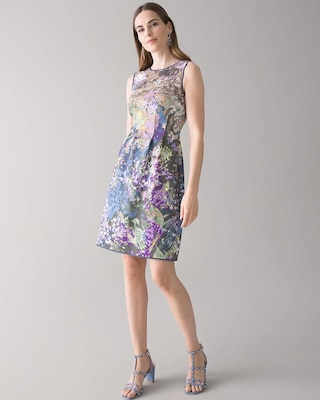 Printed Scuba Fit-and-Flare Dress
