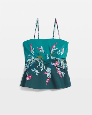 Draped Front Floral Print Bustier click to view larger image.