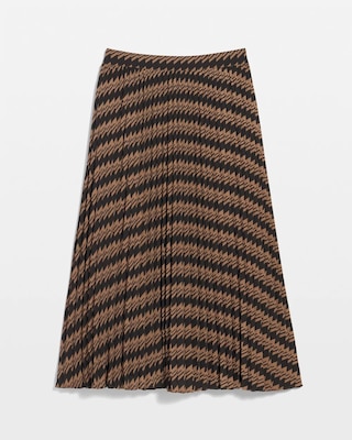 Pleated Crepe Midi Skirt click to view larger image.