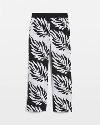 Petite Linen-Blend Palm Print Cropped Wide Leg Pant click to view larger image.