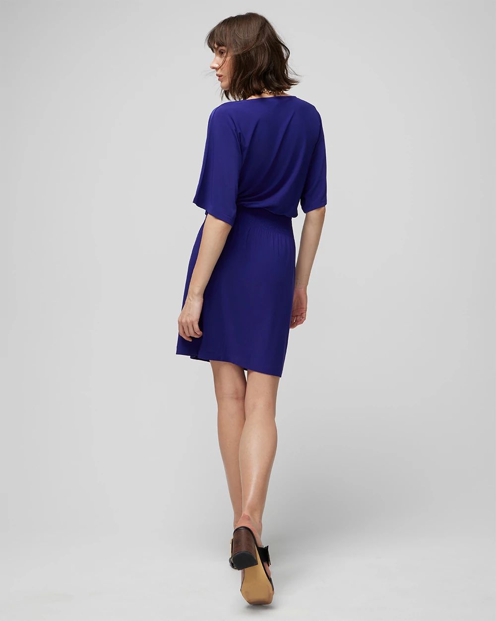 Kimono Sleeve Smocked Waist Dress