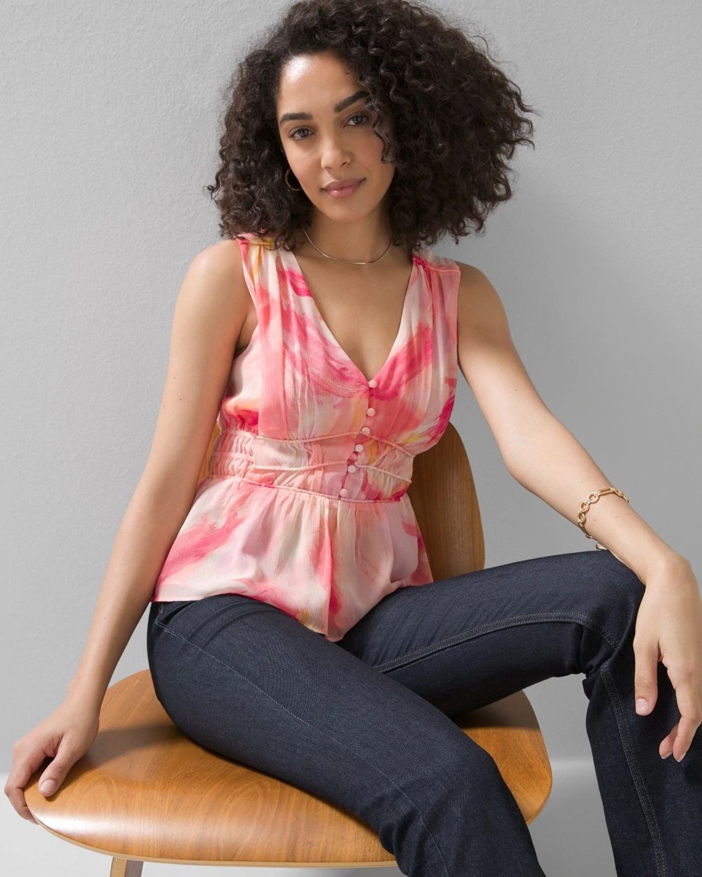 Ruched-Waist Blouse