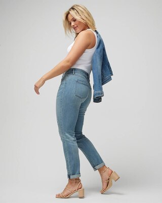 Mid Rise Everyday Soft Denim™ Destructed Girlfriend Jeans