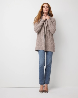 Sequin Cable Knit Sweater Jacket click to view larger image.