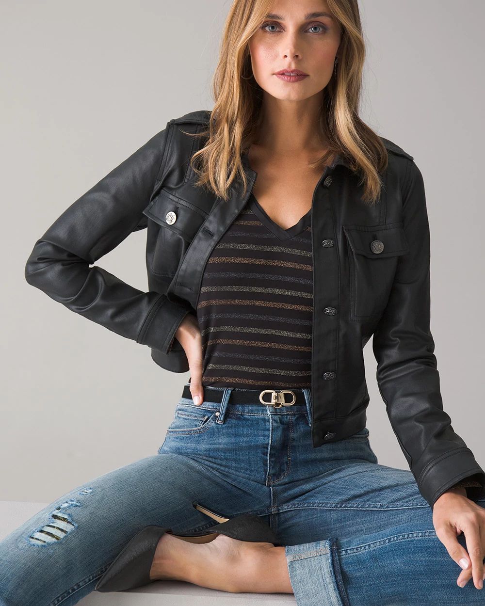 Petite cropped jacket outlet