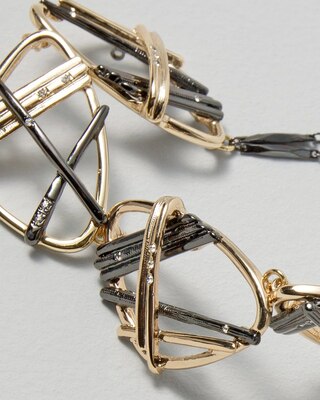 Goldtone & Hematite Abstract Necklace
