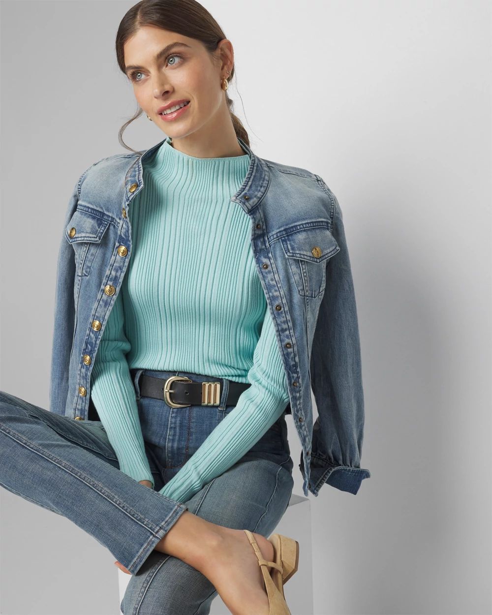 Ribbed Mockneck Sweater