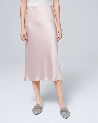 SATIN BIAS SLIP SKIRT