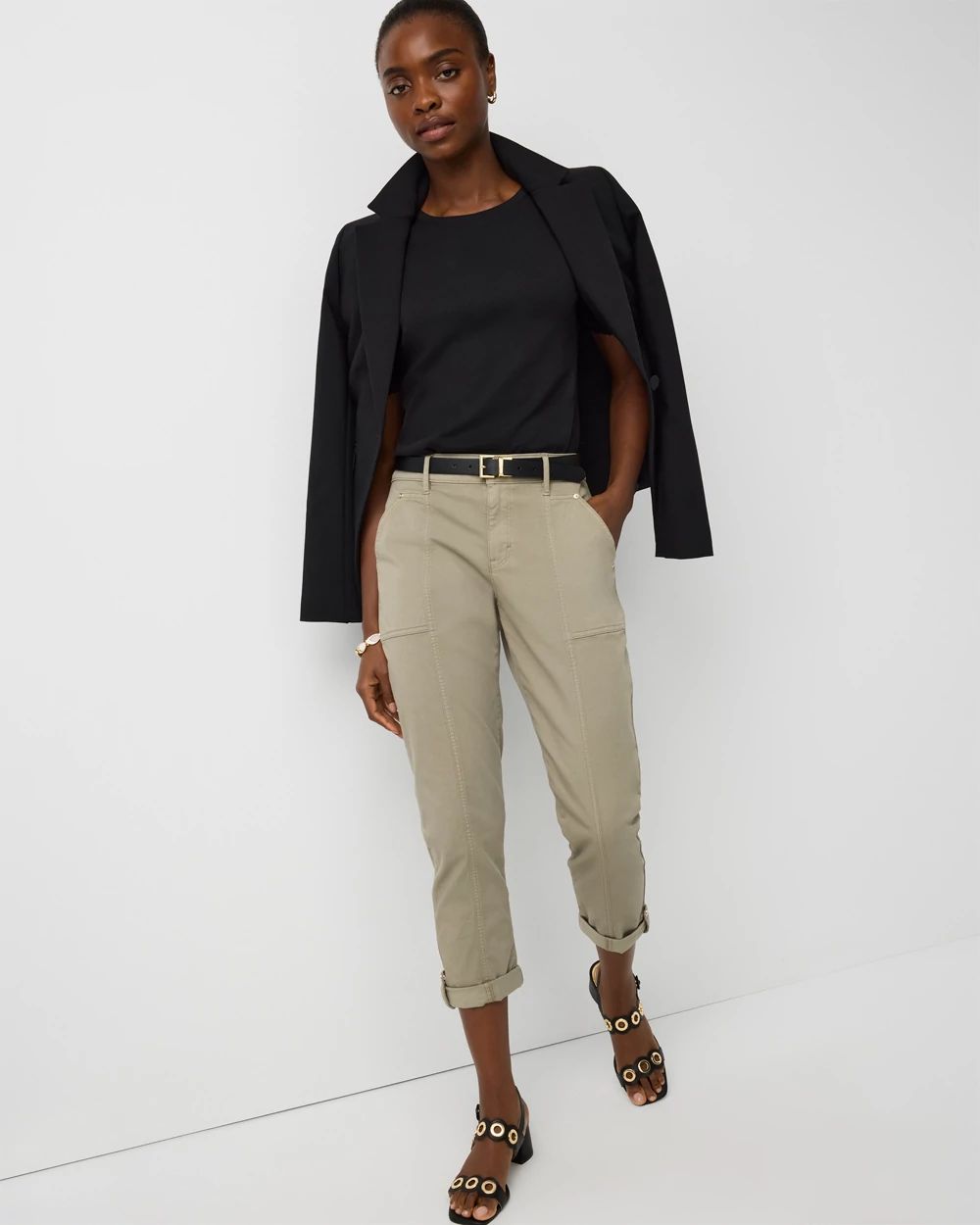 Petite Mid-Rise Pret Crop Pant
