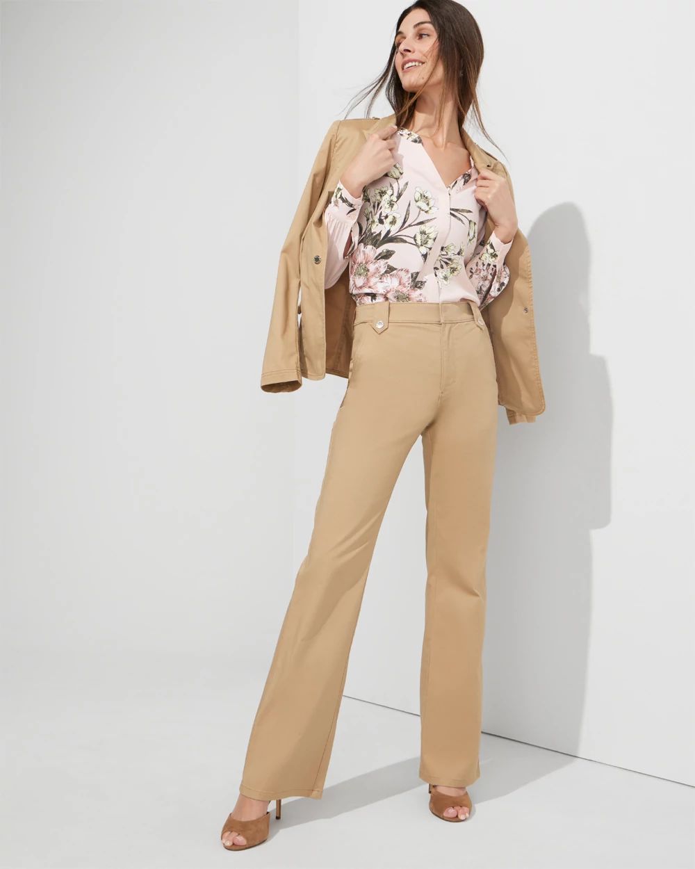 Outlet WHBM Extra High Rise Sateen Trousers