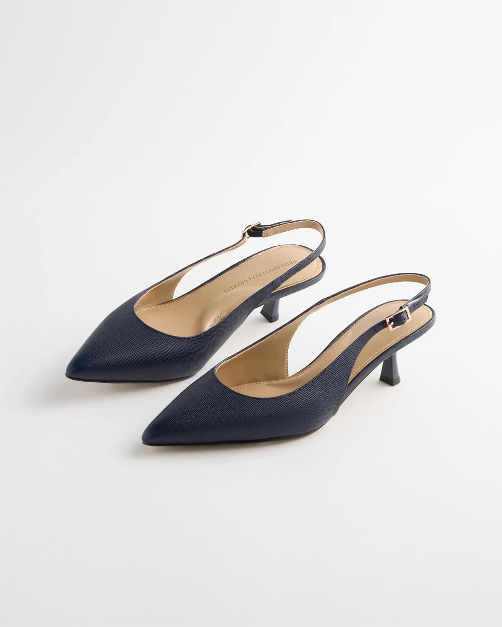 Leather Slingback Kitten Heel