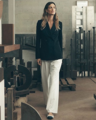 Pleated Wide Leg Pants click to view larger image.