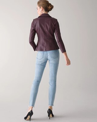 Coated Denim Moto Jacket