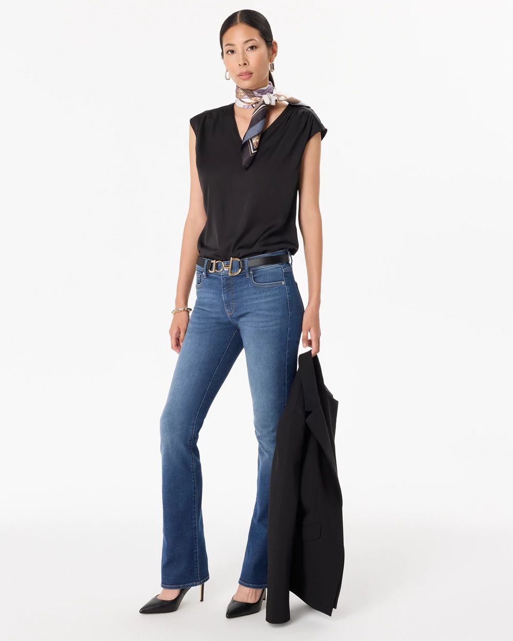 V-neck Crepe Shell click to view larger image.