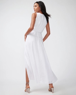 Eyelet Maxi Dress with Slit click to view larger image.