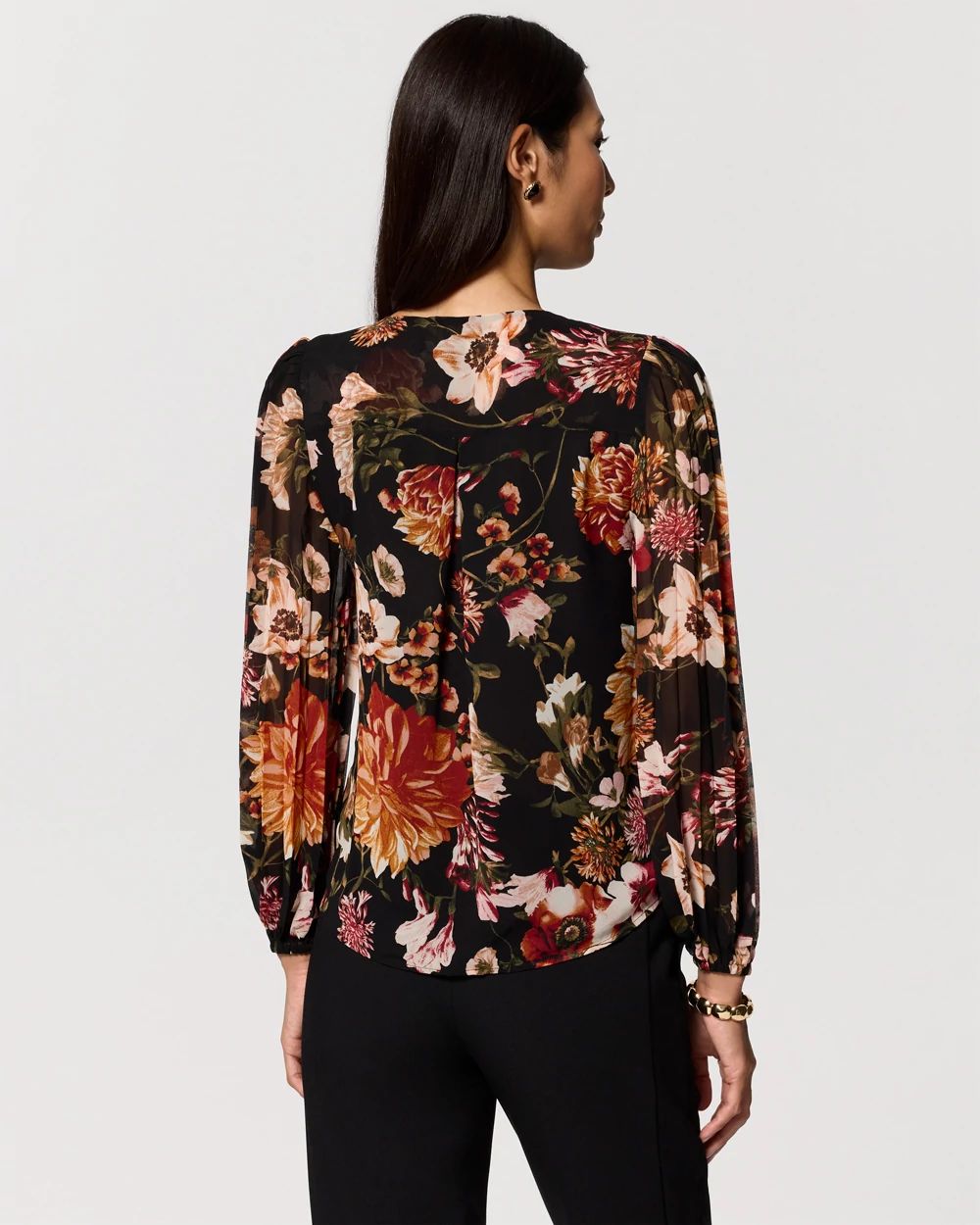 Petite Pleat Sleeve Chiffon Blouse click to view larger image.