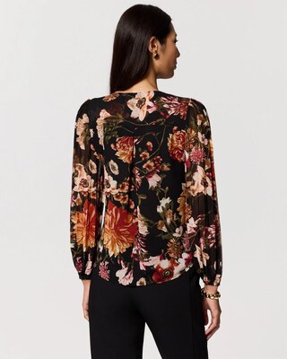 Petite Pleat Sleeve Chiffon Blouse click to view larger image.