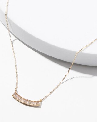 Gold Baguette Cubic Zirconia Necklace