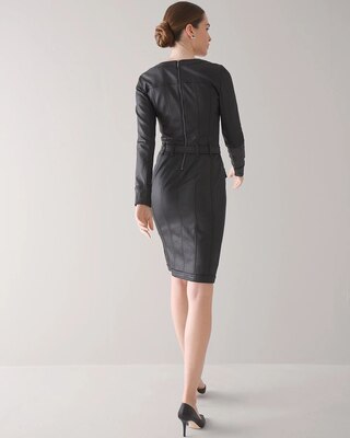 Coated Denim Shirt Dress