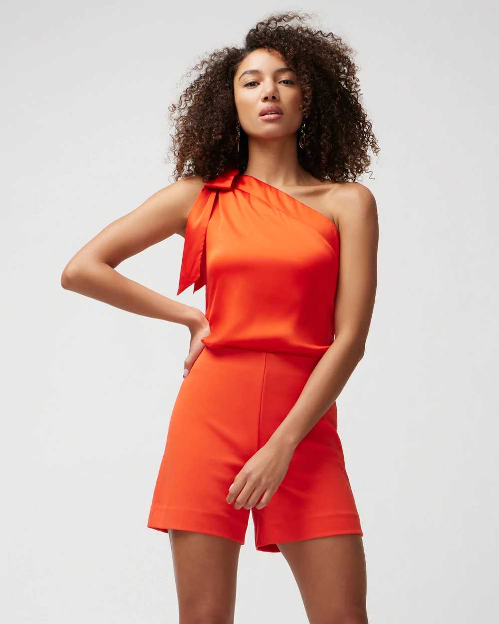 One Shoulder Satin Blouse