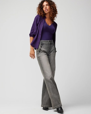 Elbow Sleeve Vegan Suede Shirt