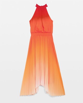Pleated Halter Midi Dress click to view larger image.