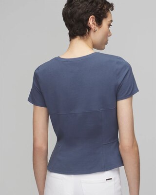 Short Sleeve Seamed Peplum Tee click to view larger image.