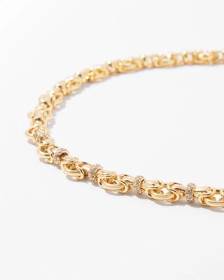 Gold Pave Chain Link Necklace