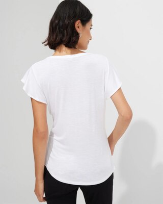 Outlet WHBM Notch-Neck Ruffle-Sleeve Tee