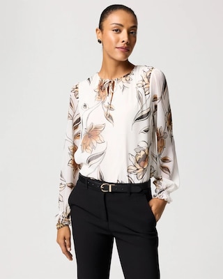 Long Sleeve Chiffon Blouse