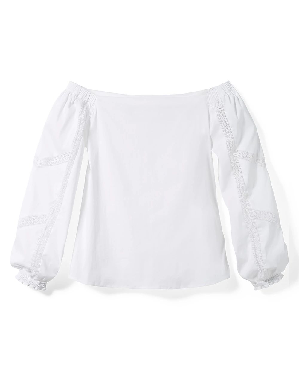 Lace-Inset Off-The-Shoulder Blouse