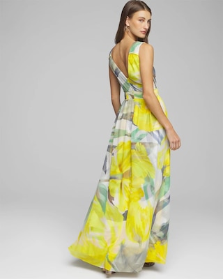 Petite Sleeveless V-Neck Braided Waist Maxi Dress