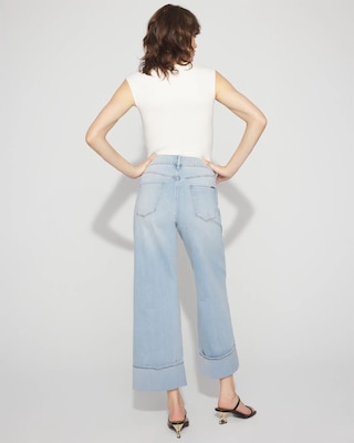 High-Rise Wide Leg Cuff Cropped Jean click to view larger image.