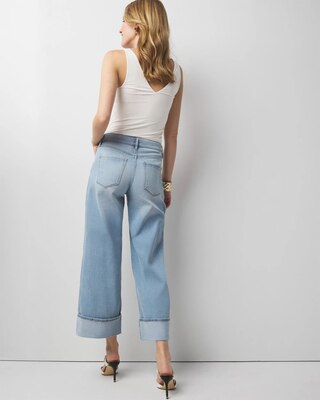 High-Rise Wide Leg Cuff Cropped Jean click to view larger image.