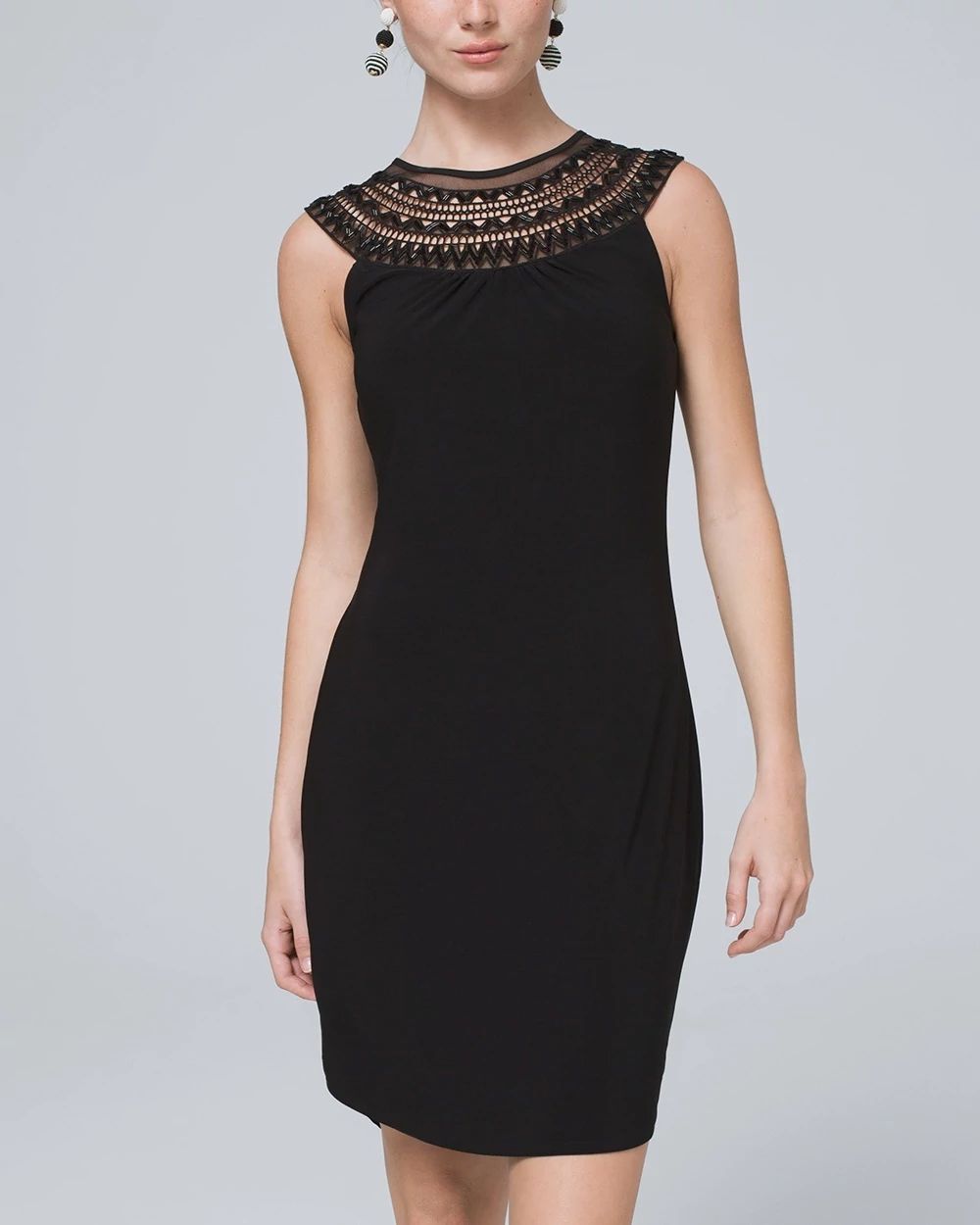 Embellished Black Shift Dress