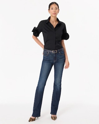 Rosette Sleeve Poplin Shirt click to view larger image.