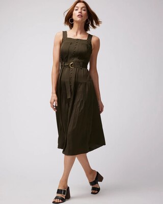 Pleated Utility Dress