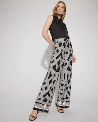 Petite Geometric Print Wide-Leg Pant click to view larger image.